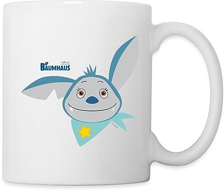 Spreadshirt KiKA-Baumhaus mit Fidi Gesicht Tasse, One size, Weiß