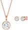 Rafaela Donata Damen Schmuck-Set (Halskette + Ohrstecker) 925/- Sterling Silber rosevergoldet mit Kristall weiß - Silberhalskette Silberohrstecker