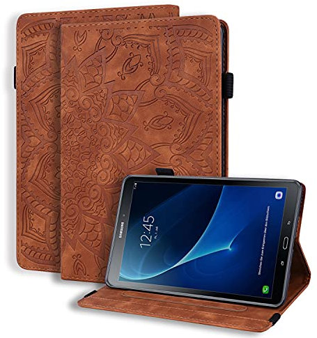 Vkooer Custodia Samsung Galaxy Tab A 10.1'' 2016 Cover, Custodia in PU Pelle a Portafoglio SM-T580/T585 Flip Case con Stand e Auto Sveglia/Sonno per Samsung Tab A 10.1 inch 2016 tablet, Marrone