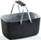 Kobolo Filzkorb Einkaufskorb Korb - Klappbügel - Filz - schwarz grau - 36x22x18 cm