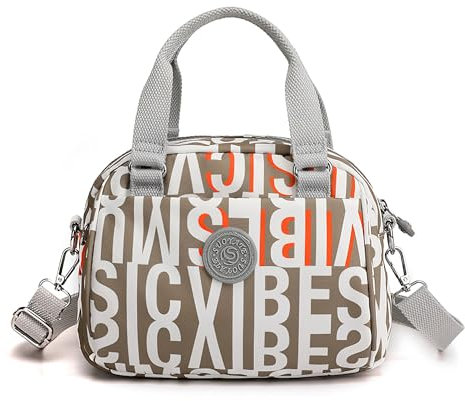 FORRICA Handtaschen Damen Freizeit Leicht Umhängetasche Frauen Crossbody Tasche Oxford Stoff Wasserdicht Damenhandtaschen Buchstabe