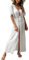 MIXIDON Robe de Plage Femme Été Cache-Maillots de Bikini Transparent Tunique Sarong Beachwear Bohème Sexy Elégant Swimsuit Cover Up, Blanc, Taille Unique