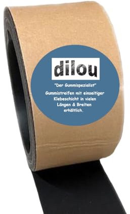 Gummistreifen mit einseitiger Klebeschicht 6cm breit 8mm dick 1-10m lang Vollgummi Hartgummi (7m)