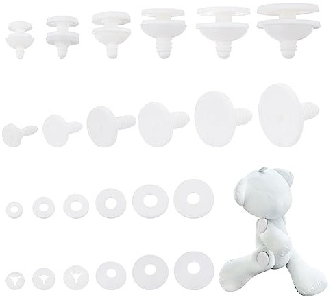PandaHall 36 Setzt Bastelgelenke, Doppelschicht-Sicherheitsgelenk, 6 Größe, Bewegliche Tiergelenke, Gliedmaßen, Kopfverbindung, Gelenke Für Teddybären, Häkeln, Amigurumi, Tiere, Modellbau, Heimwerken