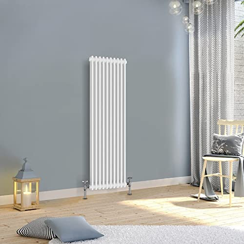 WarmeHaus 1500x470mm Radiatore Tradizionale Verticale 2 Colonne Bianco Ghisa Stile Alto Radiatore Verticale Riscaldamento Centrale