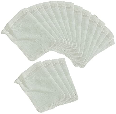 WYAN 18 Pezzi cCheesecloth,Filtro Alimentare,sacchetti di garza,Sacchetti di Cotone con Coulisse,per Yogurt Caffè Tè Succo Vino Forniture(6x8cm) (6 * 8cm)