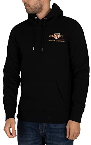 Gant Herren Hoodie - Regular Archive Shield Hoodie, Kapuzen-Sweatshirt, Logo Schwarz S