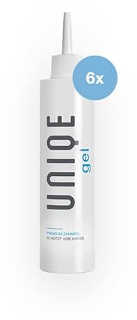 UNIQE Zahngel 6er-Set – Fluorid-Zahngel für UNIQE One Zahnbürste | 720 ppm Fluorid – von der Bundeszahnärztekammer empfohlen – 6× 250 ml, ca. 180 Tage Vorrat, Minz-Aroma, Zahnpasta-Ersatz