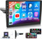 NHOPEEW 1 Din Android Autoradio mit Carplay und Android Auto 10,1 Zoll Touchscreen Radio Bluetooth WiFi GPS Navi Hi-Fi Audio + AHD Rückfahrkamera und Mikrofon [2+32G]