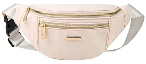Bauchtasche für Damen, modische Hüfttasche mit verstellbarem Riemen für Reisen, Sport, Laufen, Beige, Einheitsgröße
