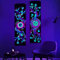Uspring Schwarzlicht-Wandteppich mit Baum des Lebens, UV-reagierend, Motiv: Trippy Ranken, Galaxie, Weltraum, Hippie, abstrakter Wandteppich für Schlafzimmer (Auge + Baum, 33 x 120 cm, 2 Stück)