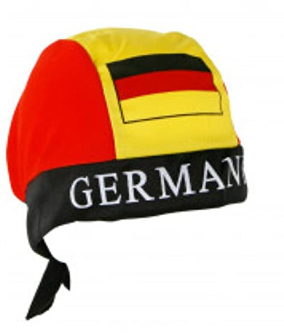 Eurofuchs24 4 x Bandana Deutschland Mütze Kappe Kopftuch Polyester Fanartikel WM EM schwarz rot gold Accessoire Karneval Kostüm Public Viewing
