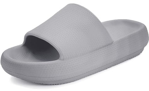 Donpapa Zapatillas Mujer Chanclas Hombre Sandalias Baño Piscina Playa Zapatos Verano Nube Pala plataforma Pantuflas Comodas YZ Gris 40-41