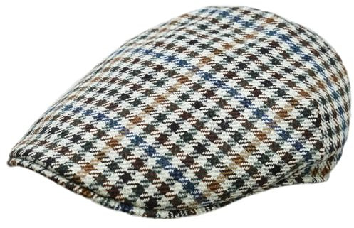 Melegari Karierte Mütze aus Wolle und Kaschmir | Piacenza | Made in Italy, mehrfarbig, 59 cm