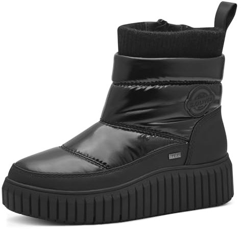s.Oliver Damen Stiefel ohne Absatz Wasserabweisend Vegan, Schwarz (Black), 41 EU