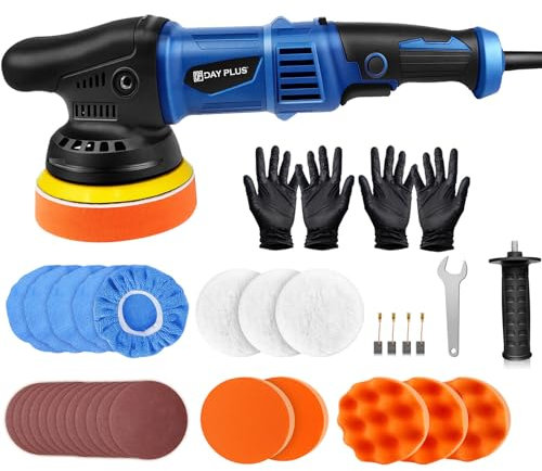 Lucidatrice a Doppia Azione Professionale, Lucidatrice Auto 6 Velocità Variabile 2800-5800 RPM, Lucidatrice Orbitale Elettrica per il dettaglio dell'Automobile/ceretta/levigatura