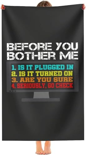 Toalla Yoga Antes De Que Me Molestes Soporte Técnico Techie Divertido Manta Playa Ultraligera Toallas Baño Antiarena Toalla Viaje para Piscina Playa Regalos 80X130Cm