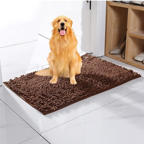 RQSMYLR Cleany Matte Hunde, Ultra-Absorbant Schmutzfangmatte, Hundeteppich Sauberlaufmatte Super Absorbierende Bodenmatte für schlammige, nasse Pfoten und Schuhe