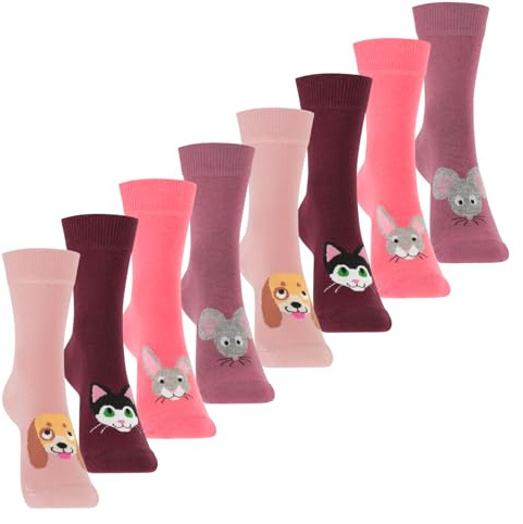 Footstar 8 Paar Kurze Kinder Sneaker Socken & Motiv Socken für Mädchen & Jungen