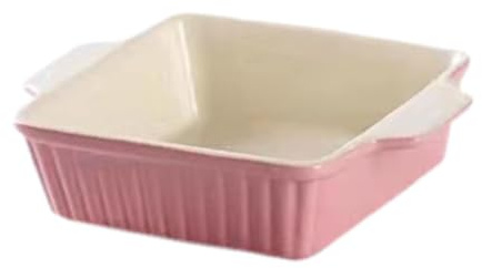 F Fityle Plats de cuisson en porcelaine, ustensiles de cuisson en céramique, plat de service avec poignées, grande poêle à lasagne profonde pour four pour, carré