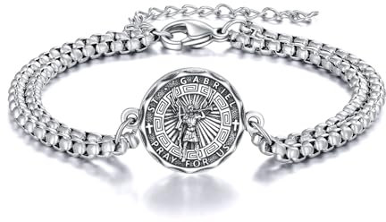 YFN Heiliger Gabriel Armband Sterling Silber Religiöse Beschützer Armband St Gabriel Schmuck Geschenk für Damen Herren