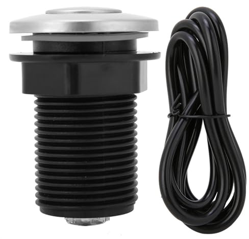 Interruttore Aria da 32 Mm Pulsante Autobloccante Kit Tubo Aria Pneumatico Automatico per Dissipatore di Rifiuti Alimentari Vasca Idromassaggio Piscine e Spa con Acciaio