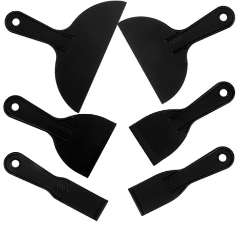 Hoement 6 Pièces ensemble de couteaux à mastic outils de raclette à papier peint outils pour décoller et coller le papier peint Ensemble de grattoirs pour papier peint Grattoir pour plâtre