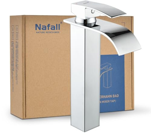 Nafall Rubinetto Lavabo : Rubinetto Per Bagno A Cascata, Miscelatore Monocomando Lavabo Bagno Rubinetto Bidet Con Cartuccia In Ceramica Durevole (Cromo, Versione Lunga)