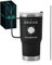 Maverton Mug Isotherme Noir 600 ml en Acier Inoxydable avec Brosse de Nettoyage - Gobelet avec Paille et Couvercle gravé - Cadeau Anniversaire Femme - Idee Cadeau Femme signe du zodiaque
