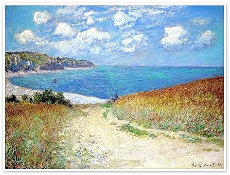 Strandweg durch den Weizen bei Pourville Poster von Claude Monet 70 x 50 cm Türkis Wandbilder Wanddeko