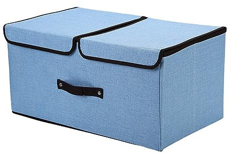 Caja de almacenamiento con tapa doble plegable cajas de almacenamiento con tapa, organizador de armario plegable, cubierta para debajo de la cama, organizador de zapatos con cremallera