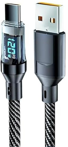 1 m USB C Cable, USB A to Type C Charging Cable, USB C Charging Cable, 120 W Quick Charge for Samsung, Xiaomi, MacBook Pro, Huawei