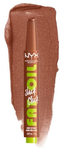 NYX Professional Makeup Pflegender Lippenstift für maximale Farbe, Pflege und Feuchtigkeit, Mit Avocado, Himbeeröl und Moltebeereöl, Vegane Formel, Fat Oil Slick Click, Feedworthy