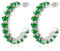 Linawe Orecchini a cerchio verde smeraldo gioielli in argento, orecchini pendenti in argento da donna, orecchini di tendenza orecchini ipoallergenici senza nichel orecchini in oro bianco