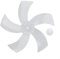 14 Inch Plastic Fan Blade with Nut Cover for Stand Fans Lightweight and Low Noise Five Leaf Design (Transparent White)