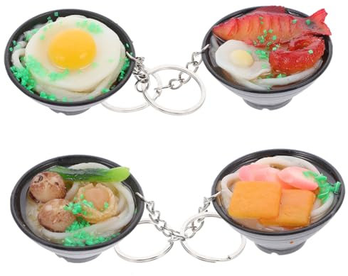 BESPORTBLE 4Pcs Keychains Cute Decorative Noodle Pendants Styles for Keyrings Unique for Friends Versatile Keychain Accessories