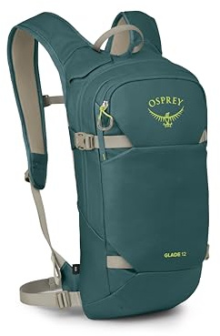 Osprey Glade 12 - Ski and Snowboard Hydration Pack - Cold-Weather Winter Backpack with 2.5L Water Reservoir, Diagonal Ski Carry, Snowboard Carry and Insulated Harness, Cascade Blue