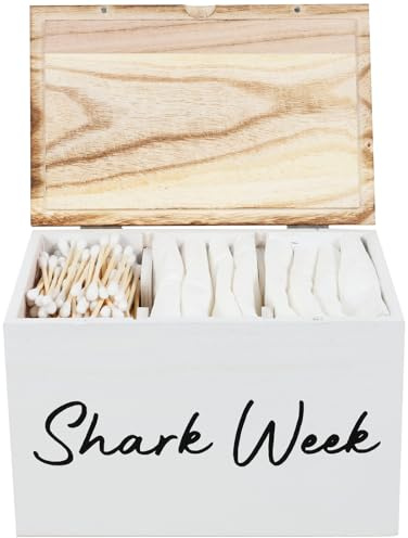 harupink Aufbewahrungsbox Hygieneartikel,Holz Tamponhalter für Badezimmer mit Deckel,3 Fächer Tampon aufbewahrung,Robust Slipeinlagen box,Wattepads aufbewahrung für Badezimmer,Schminktisch(Weiß)