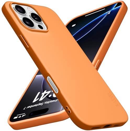 X-level for iPhone 16 Pro Case, Thin Soft Bumper, Orange | Matte Lightweight Anti-Scratch Flexible Gel Protective Phone Cover