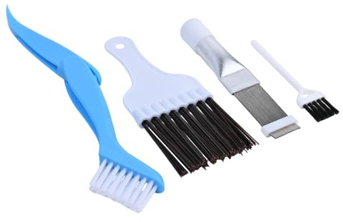 4 Pcs Radiator Cleaner Brush Set, Air Conditioner Condenser Fin Cleaning Brushes with Fin Comb Folding Crevice Brush Coil Brush, Dryer Vent Cleaner Kit for Heat Pump Tumble Dryer Refrigerator AC Unit