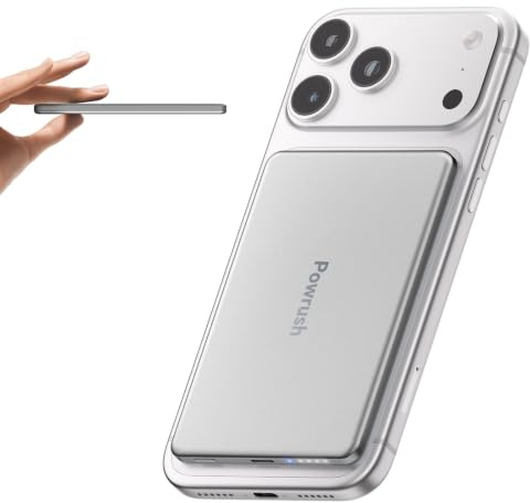 Ultra Slim Power Bank for Magsafe, Magnetic Power Bank 20W Fast Charging | 6000mAh Wireless Portable Charger USB-C in&Out Battery Pack Compatible with iPhone 17/16/15/14/13/12 Series