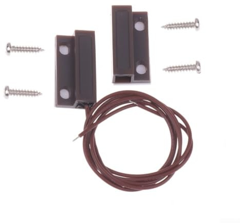 Gekabelter Tür-Fenster-Sensor MC-38A Magnetischer Reedkontakt Schalter für Alarmsystem 60VDC 150mA 18mm Auslöseabstand Kabel 350mm NC/NO Metall Kunststoff Sicherheitssensor(Normally open)