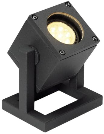 SLV CUBIX | Bodenstrahler zur Außen-Beleuchtung von Garten, Terrasse, Pflanzen, Wegen, Teich, LED Strahler, Mobile Leuchte| Stecker, IP44, GU10
