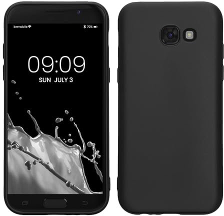 kwmobile Hülle kompatibel mit Samsung Galaxy A5 (2017) Hülle - weiches TPU Silikon Case - Cover geeignet für kabelloses Laden - Schwarz matt
