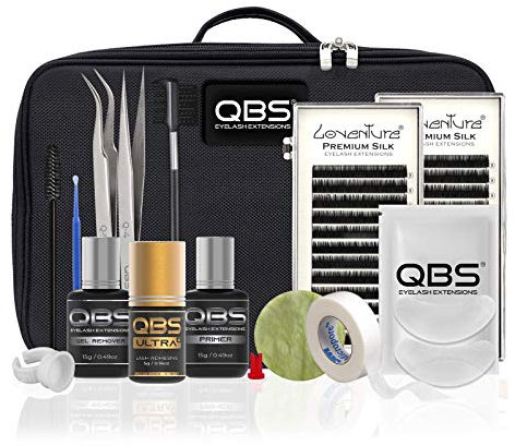 QBS® Eyelash Extension Light Starter Kit/Set Professional - Loventure® Silk Lash (Curl C 0.15x10 & Curl C 0.20x12)