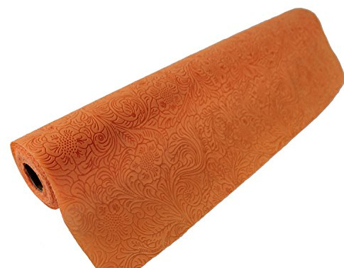 Tischläufer (5 m x 50 cm) Tischband (Orange) Blumen Blumendesign Tischdeko für Geburtstag Party Hochzeit Taufe Konfirmation Kommunion Tischband, Tischtuchrolle