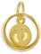 Echt 14 Karat Gold 585 Taufring Anhänger Ø 10mm mit Zirkonia/Babyfüsse (Art.851006) Gratis Express Gravur