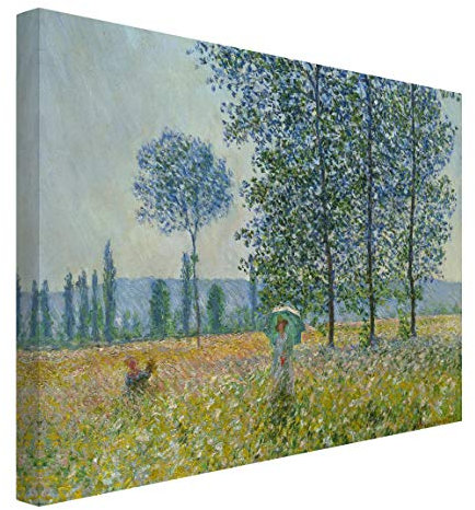 Leinwandbild - Claude Monet - Felder im Frühling Querformat 60 x 80 cm