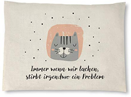 Reelax.me Kirschkernkissen, Körnerkissen für die Mikrowelle Katze lachen – witziges Geschenk für Freundin, Geschenkidee zum Geburtstag, Abschied oder Freundschaft als Kühlkissen oder Wärmekissen