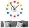 Relaxdays Wanduhr DIY, Uhr Wandtattoo zum Aufkleben, Zifferblatt Regenbogen, Größe variabel, Kinder- & Wohnzimmer, bunt